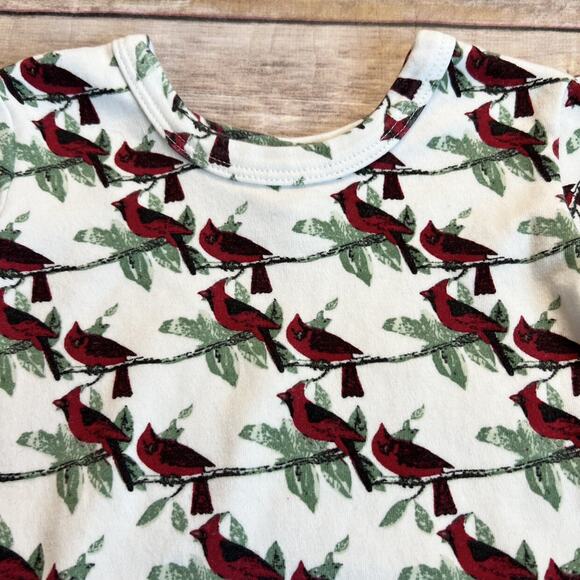 Kate Quinn Organic Cardinal Print Winter Ruffle Bodysuit 12-18m - Picture 7 of 8